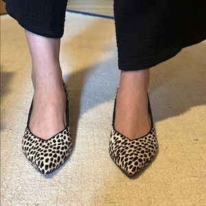 Clarks Black and Cream Animal Print Heels